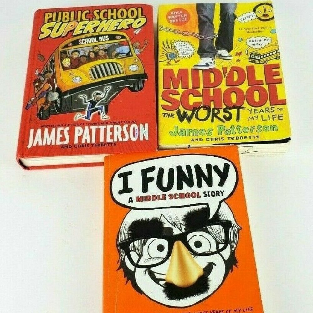 James Patterson Mixed Lot of 3 Kids Middle School Public School Superhero Books